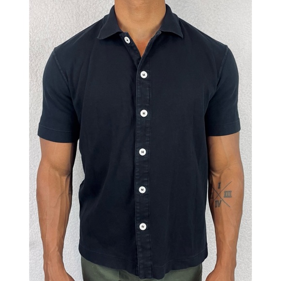 LADY WHITE CO. • Black/White Short Sleeve Button Down Shirt, S - Picture 8 of 16